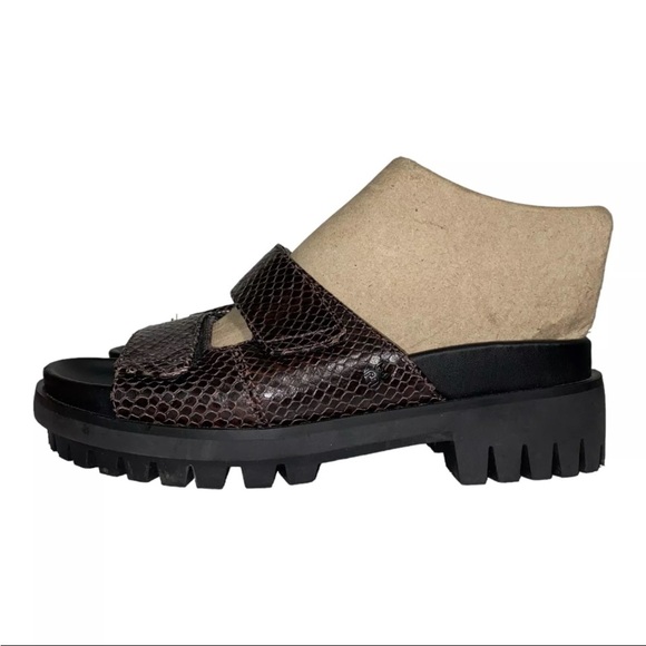 Sam Edelman Sandals Women’s Eliana Chunky Leather Brown Sandel NEW - Picture 4 of 7